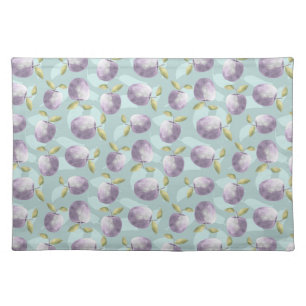 Winter apples cold green and purple pattern cloth placemat