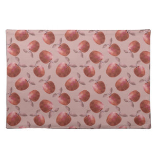 Winter apples muted red shades cloth placemat