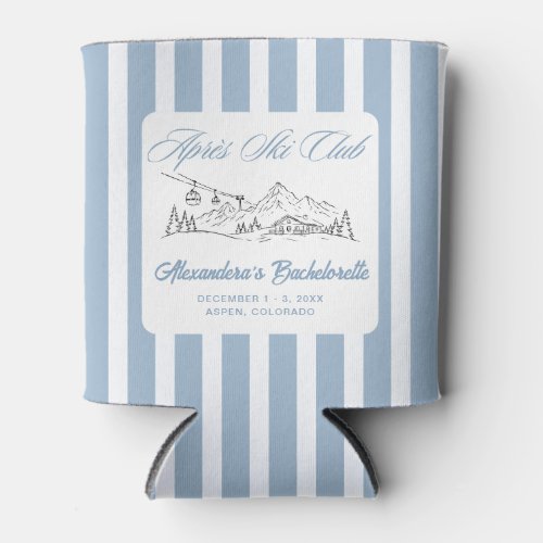 Winter Apres Ski Bachelorette Party Favor Can Cooler