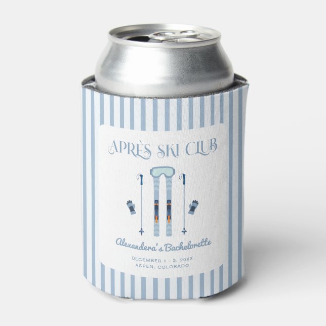 Winter Apres Ski Bachelorette Party Favor Can Cooler (Can Front)