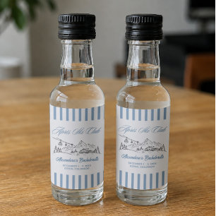 Winter Apres Ski Bachelorette Party Liquor Bottle Label