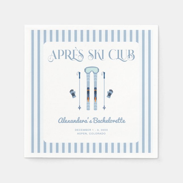 Winter Apres Ski Bachelorette Party  Napkins (Front)
