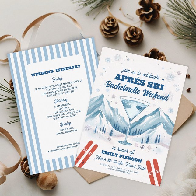 Winter  Aprés Ski bachelorette party weekend  Invitation (Creator Uploaded)