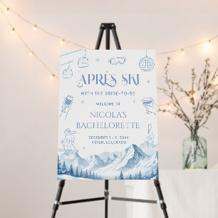Winter Apres Ski Bachelorette Party Welcome Foam Board