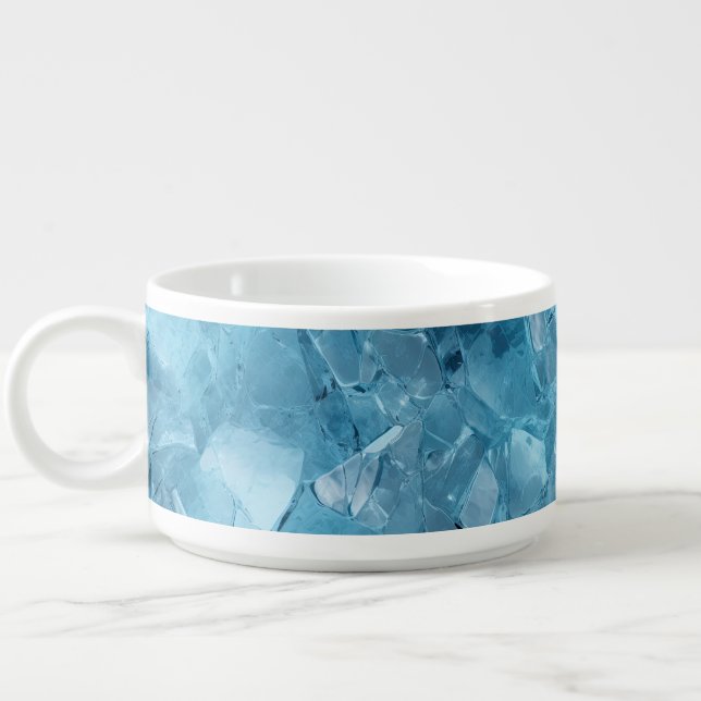 Winter Aqua Blue Ice Snowflakes Christmas Bowl (Right)