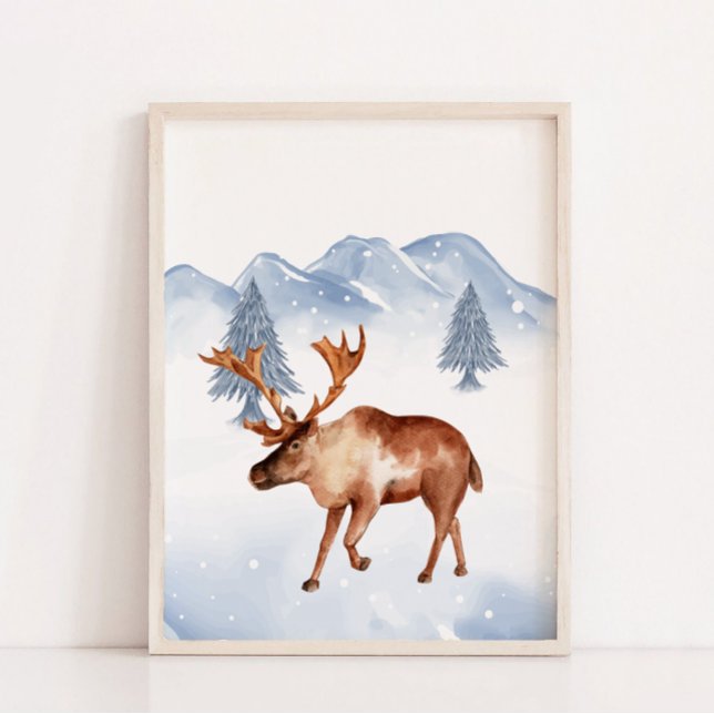 Winter Arctic Animal Moose Nursery Wall Decor (Winter Arctic Animal Moose Nursery Wall Decor)