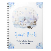 Winter Arctic Animals Baby Shower Guest Book