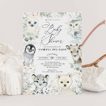 Winter Arctic Animals Gender Neutral Baby Shower Invitation<br><div class="desc">Invite your guests with this whimsical baby shower invitation,  featuring adorable arctic animals and soft watercolor greenery. Use the design tools to edit the text,  change font color and style to create a unique one of a kind invitation design.</div>