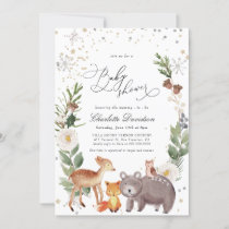 Winter Arctic Animals Gender Neutral Baby Shower Invitation