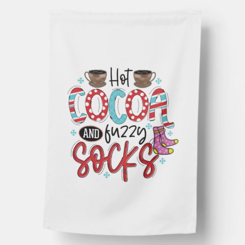 Winter Art Hot Coffee And Fully Socks House Flag