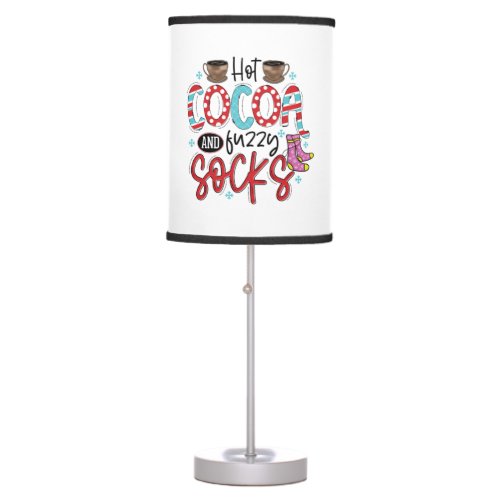 Winter Art Hot Coffee And Fully Socks Table Lamp