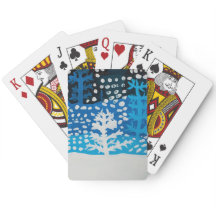 Winter art playing cards