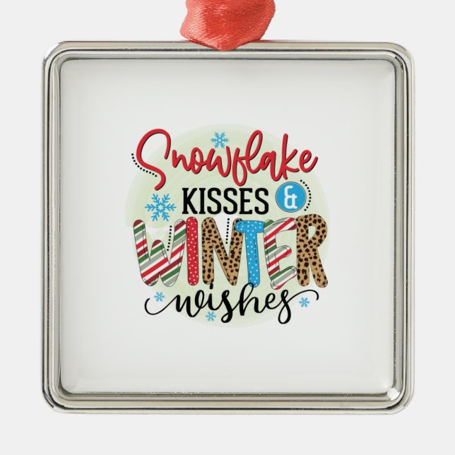 Winter Art Winter Wishes Metal Ornament (Front)