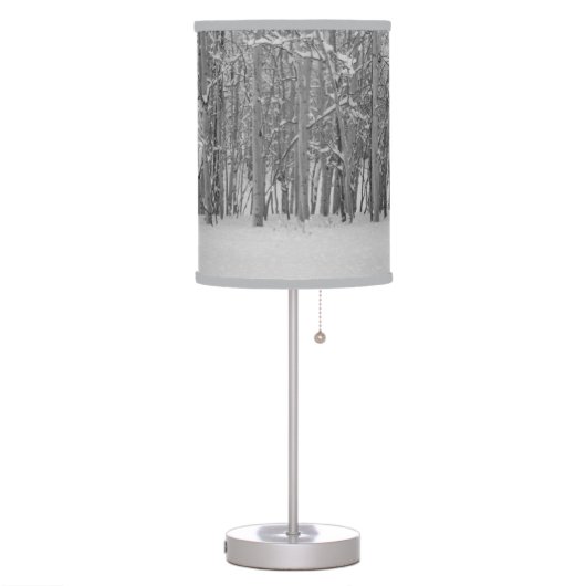 Winter Aspen Trees Table Lamp (Left)