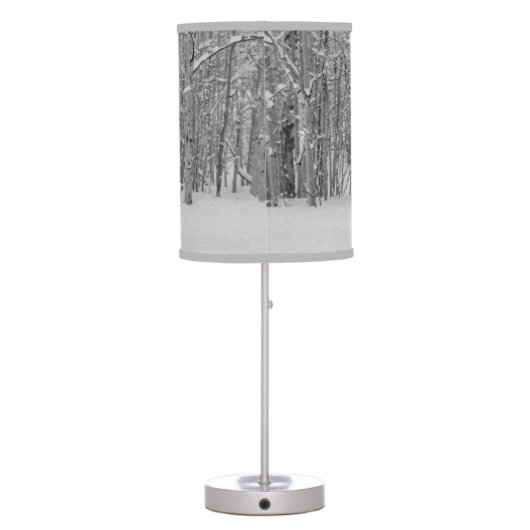 Winter Aspen Trees Table Lamp (Back)