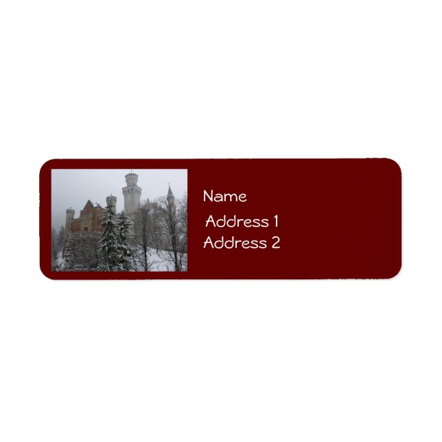 Winter at Neuschwanstein Castle Label (Front)