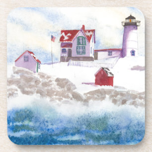 winter at Nubble LIghthouse in Maine Coaster