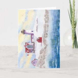 winter at Nubble LIghthouse in Maine Holiday Card