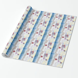 winter at Nubble LIghthouse in Maine Wrapping Paper