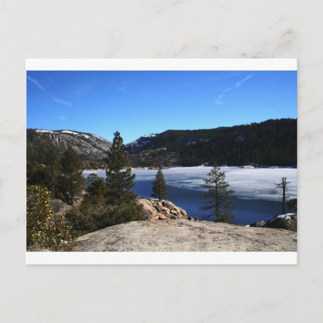 Winter at Pinecrest Lake Postcard (Front)