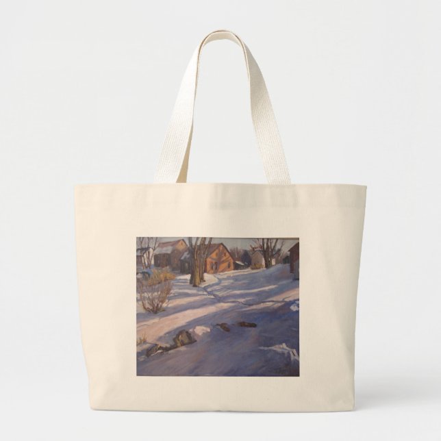 Winter at the Barn Large Tote Bag (Front)
