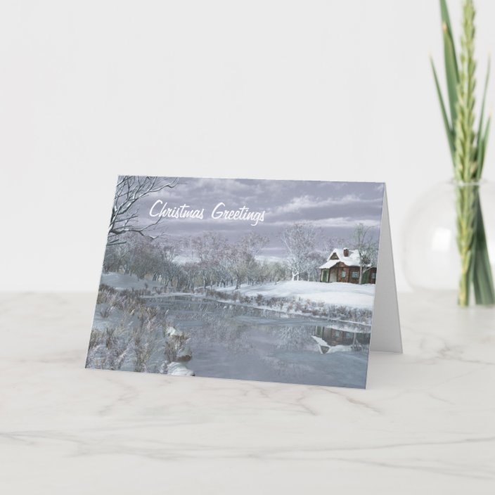 Winter at the Lake Christmas Card