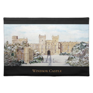 Winter at Windsor Castle by Farida Greenfield Cloth Placemat