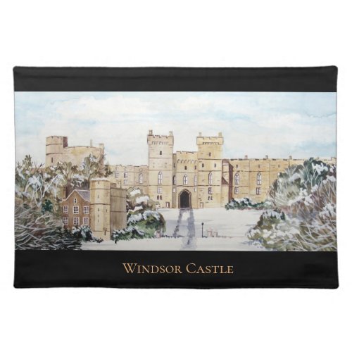 Winter at Windsor Castle by Farida Greenfield Cloth Placemat
