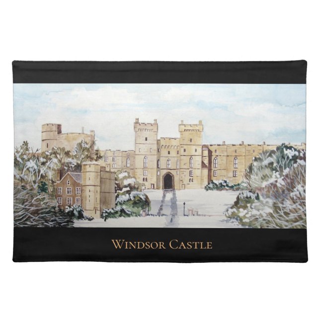 Winter at Windsor Castle by Farida Greenfield Cloth Placemat (Front)