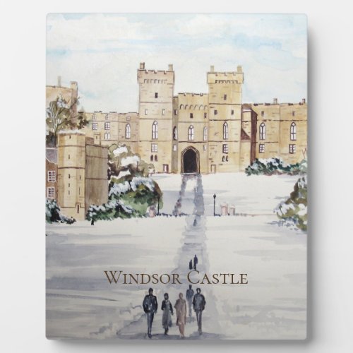 Winter at Windsor Castle by Farida Greenfield Plaque