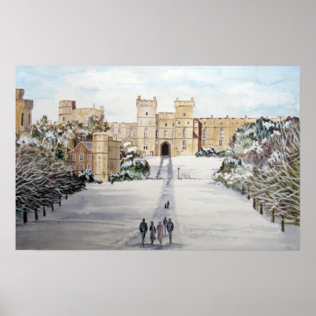 Winter at Windsor Castle by Farida Greenfield Poster (Front)