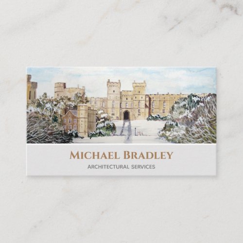 Winter at Windsor Castle Landscape Painting Business Card