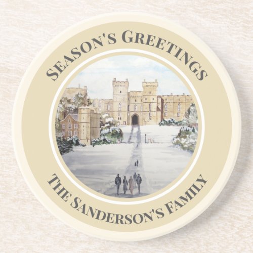 Winter at Windsor Castle Landscape Painting Coaster