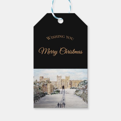 Winter at Windsor Castle Landscape Painting Gift Tags