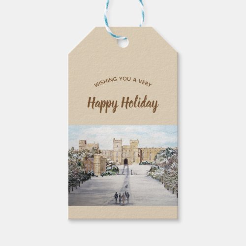 Winter at Windsor Castle Landscape Painting Gift Tags