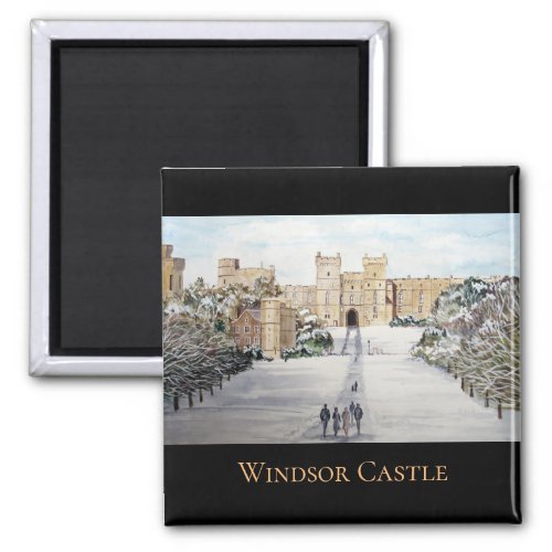 Winter at Windsor Castle Landscape Painting Magnet
