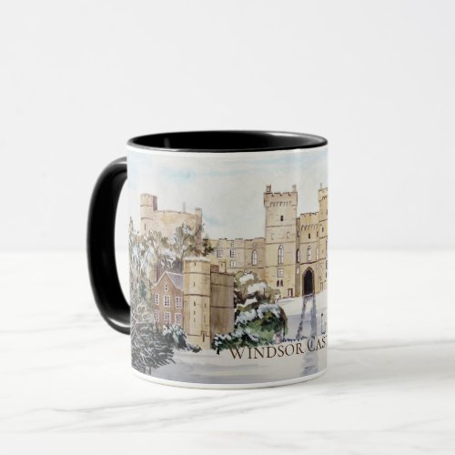 Winter at Windsor Castle Landscape Painting Mug