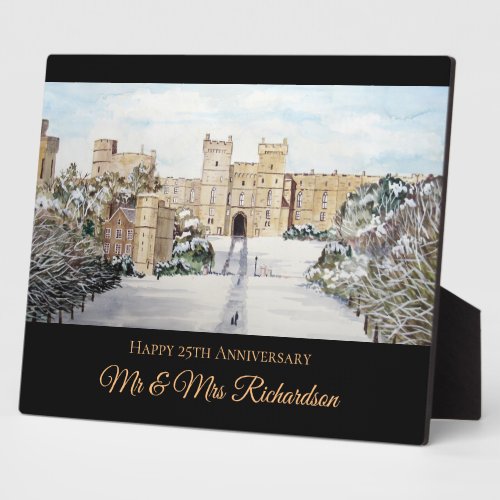 Winter at Windsor Castle Landscape Painting Plaque