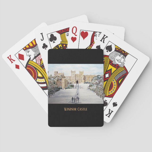 Winter at Windsor Castle Landscape Painting Poker Cards (Back)
