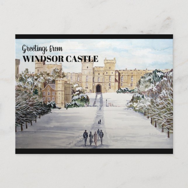 Winter at Windsor Castle Landscape Painting Postcard (Front)