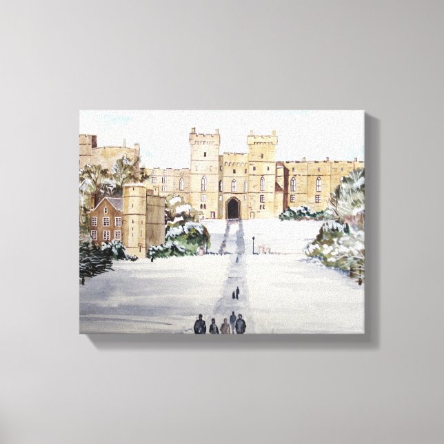 Winter at Windsor Castle Painting Canvas Print (Front)