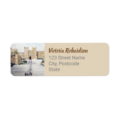 Winter at Windsor Castle Painting Wedding Label