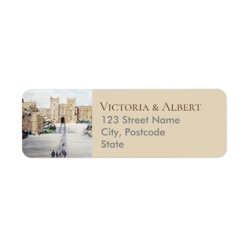 Winter at Windsor Castle Painting Wedding Label
