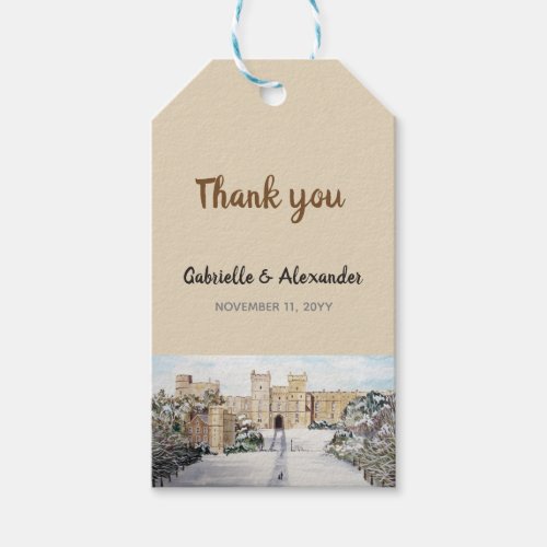 Winter at Windsor Castle Wedding Favor Thank You Gift Tags
