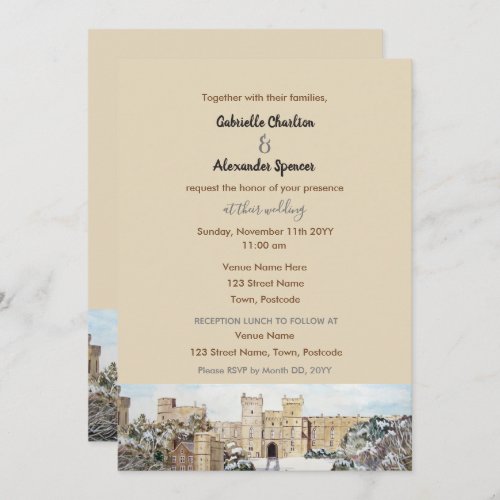 Winter at Windsor Castle Wedding Invitation