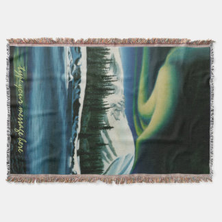Winter Aurora Blanket Canadian Art Throw Blanket