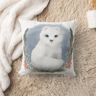 Winter Baby Animal Throw Pillow