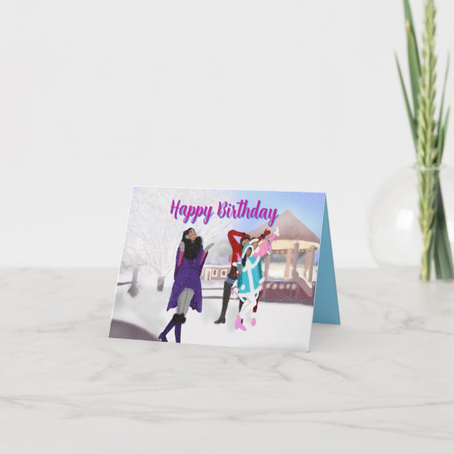 Winter Baby Birthday Card (Front)