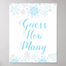 Winter Baby Boy Shower Guess How Many Game Sign