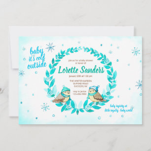 Winter Baby Boy Shower Invitation